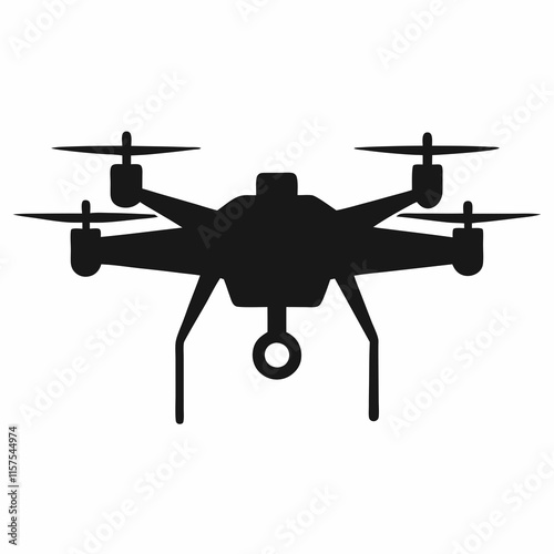 Drone Node Silhouette Vector Art