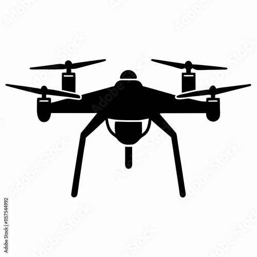 Drone Node Silhouette Vector Art