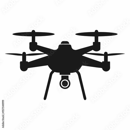 Drone Node Silhouette Vector Art