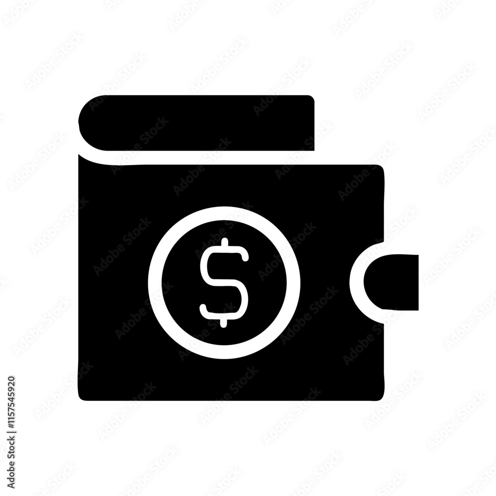 Wallet with dollar coin icon. Concept of finance, savings, and budget. Wallet with dollar coin icon. Concept of finance, savings, and budget.