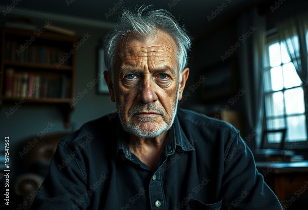 Old man with a disappointed expression Old man with a disappointed expression