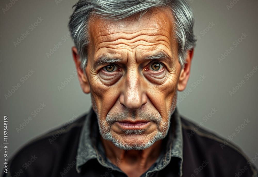 Old man with disappointed expression Old man with disappointed expression