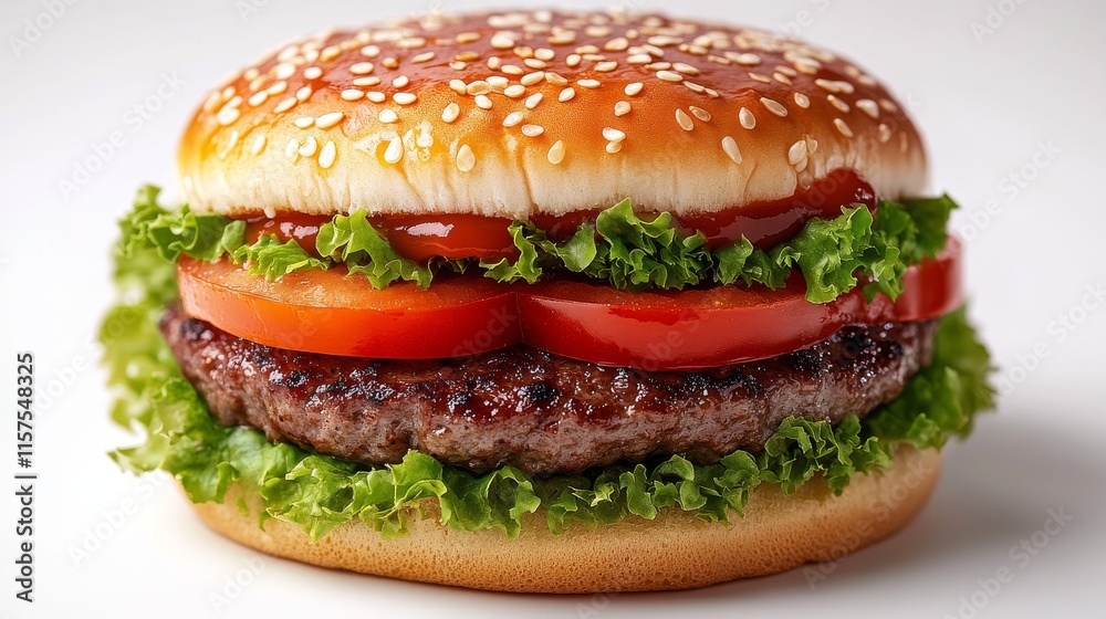 Juicy burger with lettuce and tomato
Juicy burger with lettuce and tomato