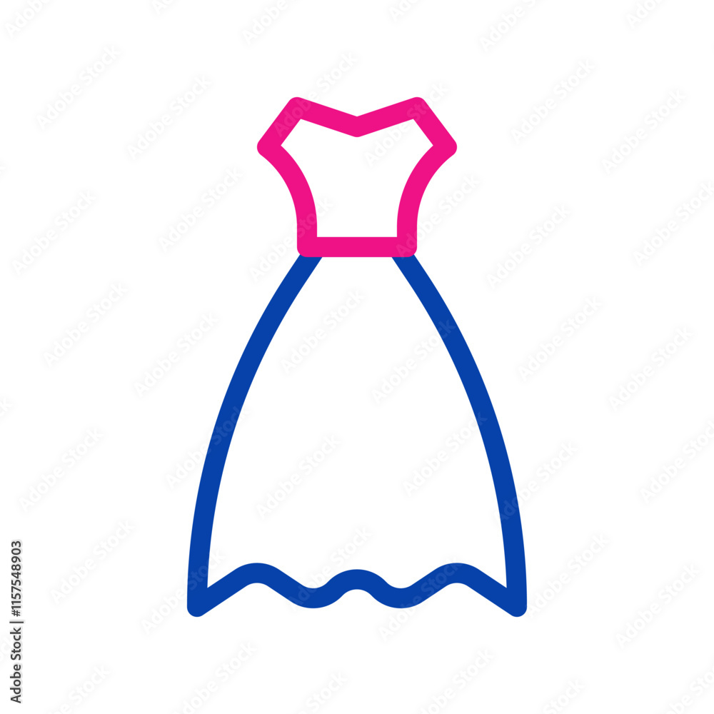 Wedding dress icon. Concept of marriage, fashion, and celebration. Wedding dress icon. Concept of marriage, fashion, and celebration.