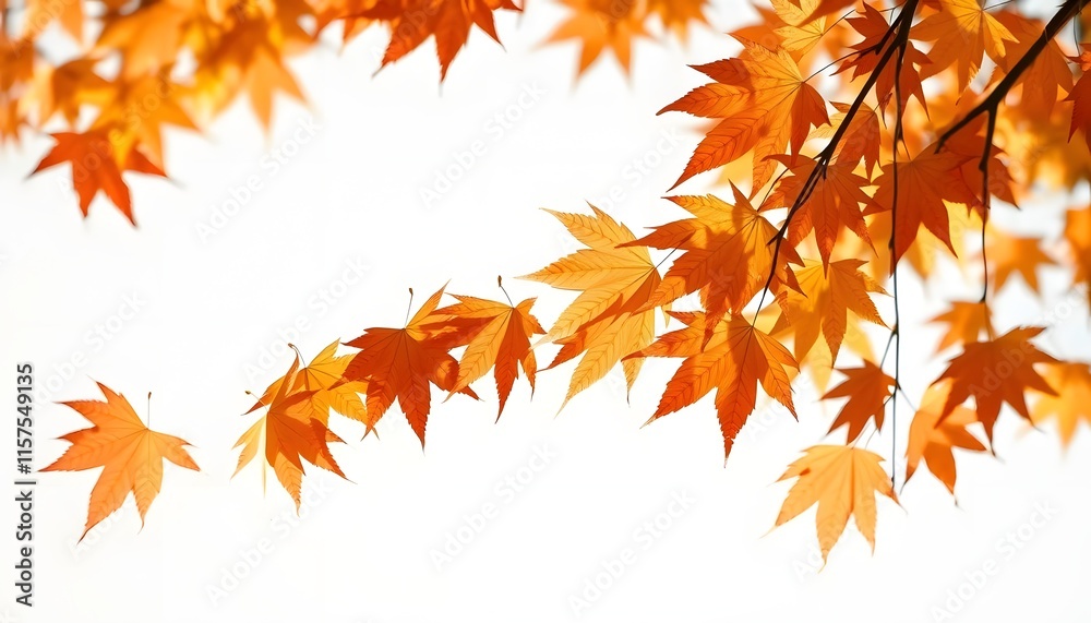 Autumn maple leaves blowing in the air. Movement and natural flow isolated against a transparent background Autumn maple leaves blowing in the air. Movement and natural flow isolated against a transparent background