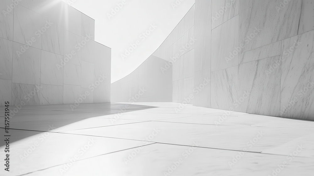 Fototapeta premium Elegant White Granite Tile Interior Space