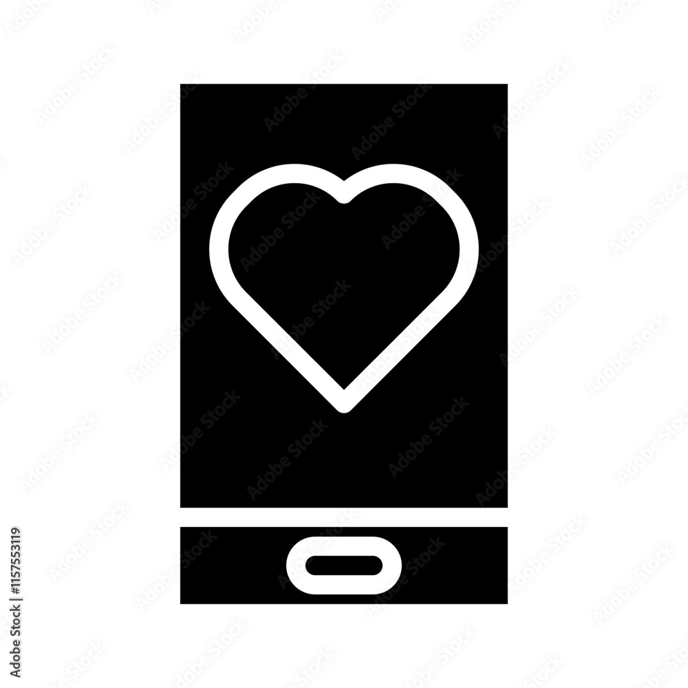 Smartphone with heart symbol. Concept of love, dating app, and online communication.