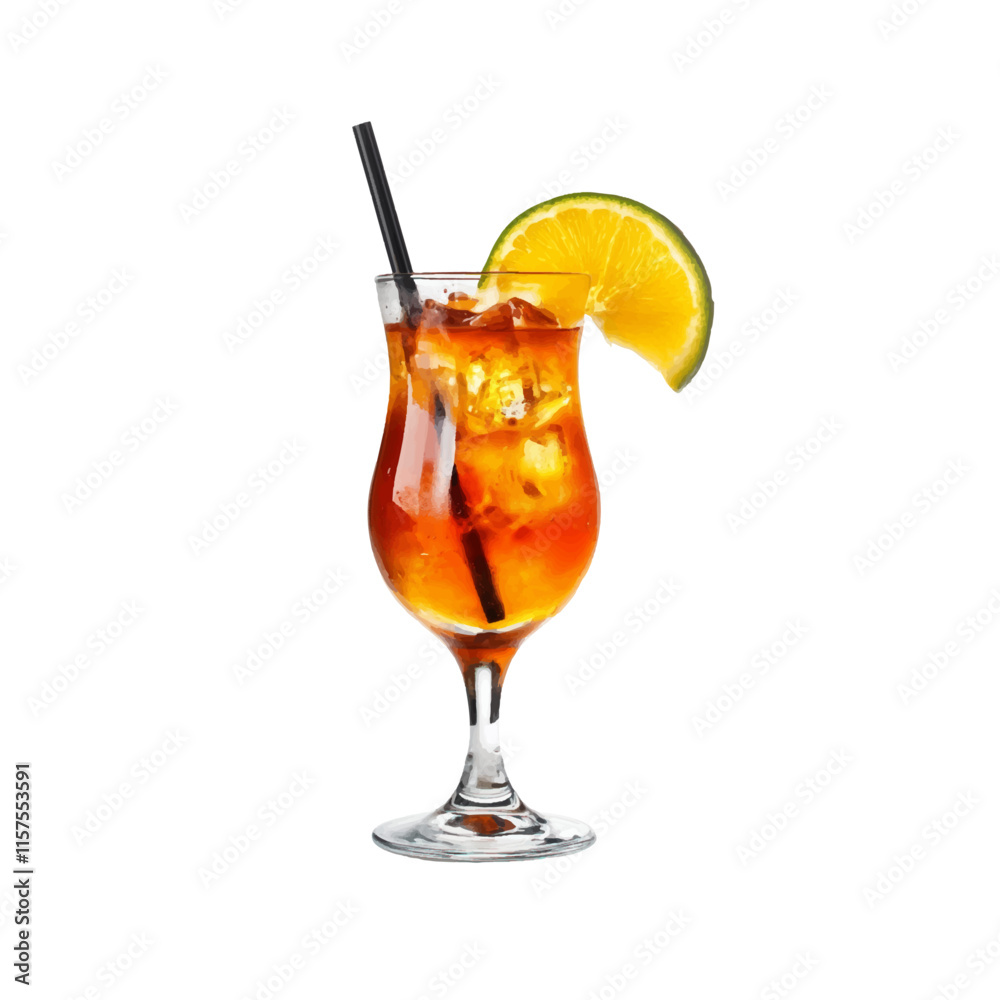Cocktail Vector isolated or on white background. Mocktail. Summer soda Cocktail Vector isolated or on white background. Mocktail. Summer soda