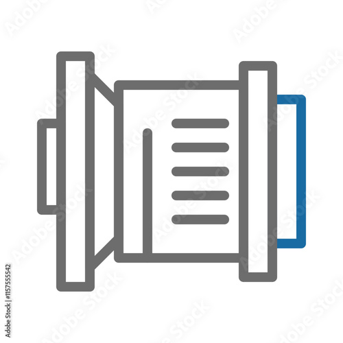 Camera lens icon. Concept of photography, videography, and visual art.