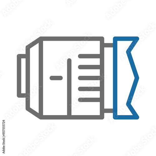 Camera lens icon. Concept of photography, videography, and visual art.