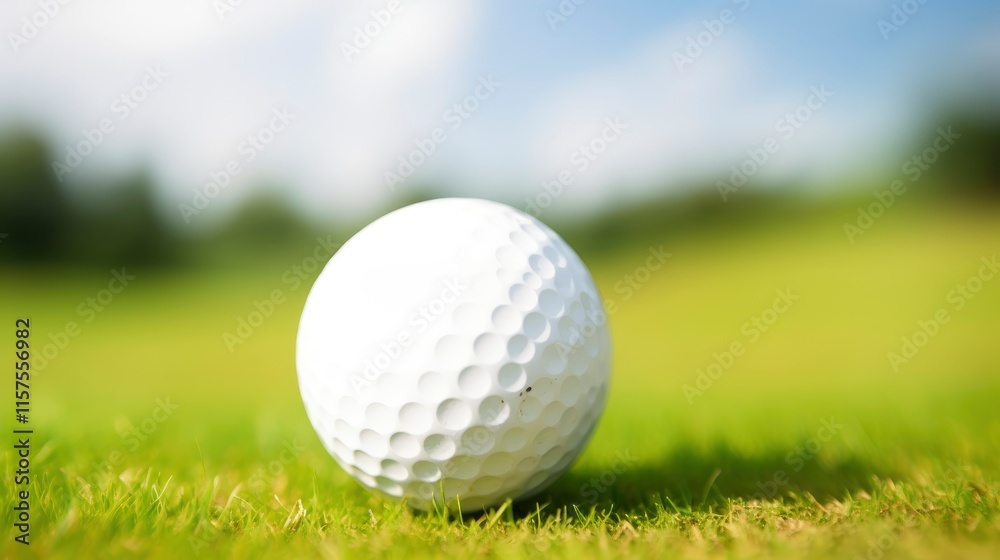 Golf Ball on Grass Preparing for the Swing Golf Ball on Grass Preparing for the Swing