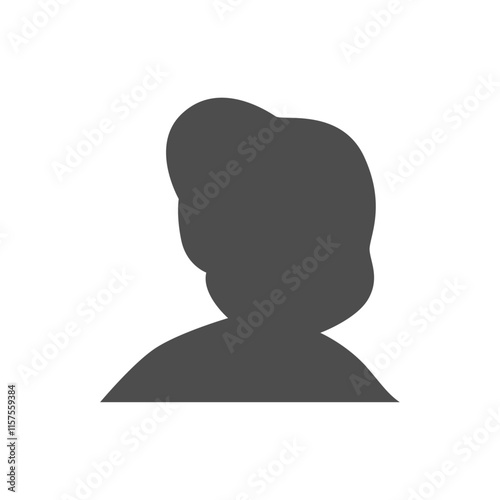 Vector flat illustration in grayscale. Icons of man and woman. Avatar, user profile, person icon, profile picture. Suitable for social media profiles, icons, screensavers and as a template.