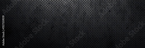 Textured Black Metal Background with Diamond Plate Design, Ideal for Industrial, Grunge, and Modern Visual Projects, Perfect for Websites, Advertisements, and Graphic Designs