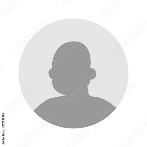 Vector flat illustration in grayscale. Icons of man and woman. Avatar, user profile, person icon, profile picture. Suitable for social media profiles, icons, screensavers and as a template.