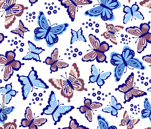 Happy Spring Butterflies Blue