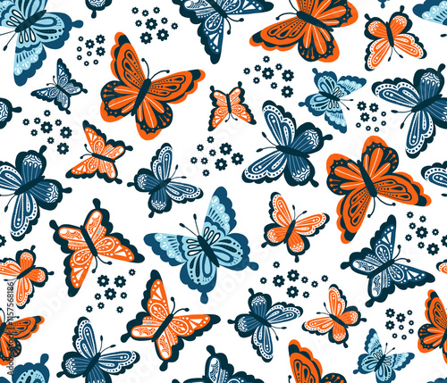 Happy Spring Butterflies Tangerine