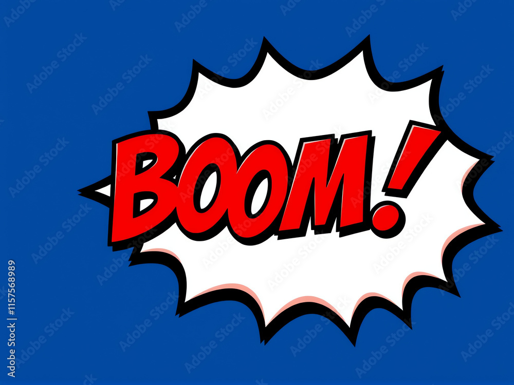 Fototapeta premium Boom cartoon sign