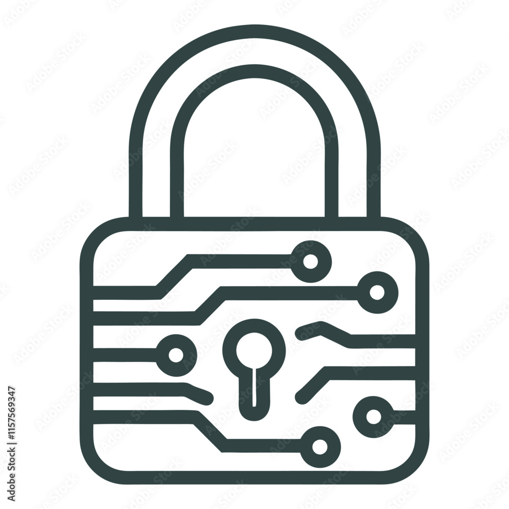 Cybersecurity Padlock Icon Vector Design. Cybersecurity Padlock Icon Vector Design.