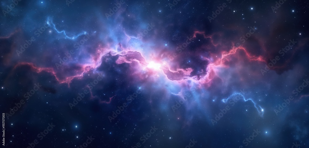 Deep space nebula, galaxy display. Cosmic universe concept. Colorful nebulae with vibrant pink, blue hues. Stars scattered across dark background. Abstract design, suitable for posters, backdrops, Deep space nebula, galaxy display. Cosmic universe concept. Colorful nebulae with vibrant pink, blue hues. Stars scattered across dark background. Abstract design, suitable for posters, backdrops,