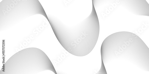 Wave with lines created using blend tool. Curved wavy line. Digital frequency track equalizer. Abstract colorfull wave element for design Stylized line art background.Vector illustration.