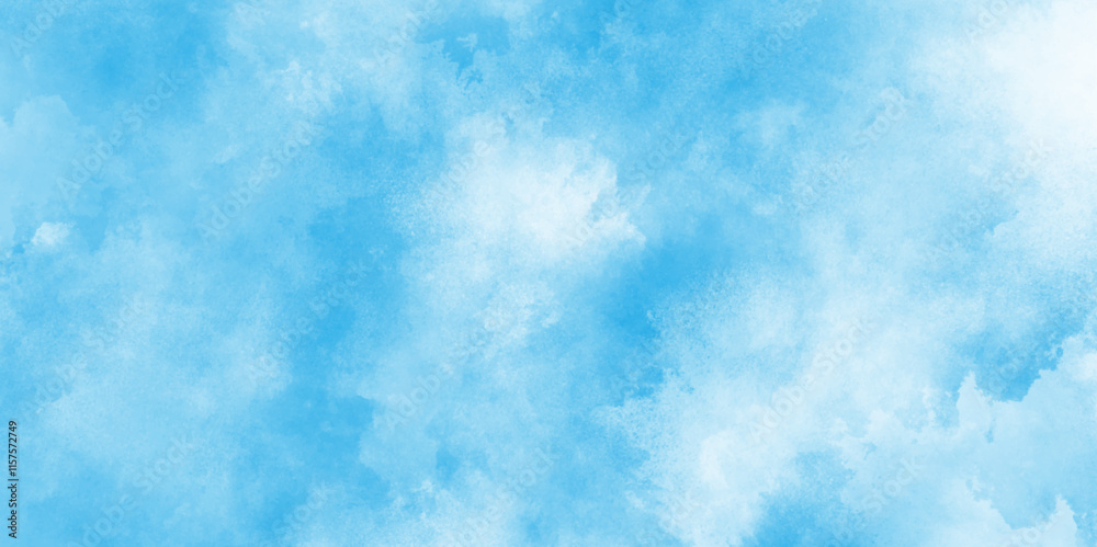 Φωτογραφία The summer heaven is colorful clearing day good weather and beautiful nature in the morning, blue watercolor wash texture design background, Pale blue sky with wispy, scattered clouds