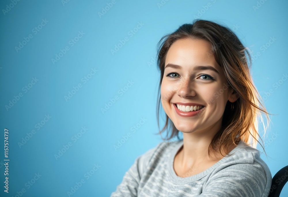 Portrait of a happy female wheelchair user with a warm glow Portrait of a happy female wheelchair user with a warm glow