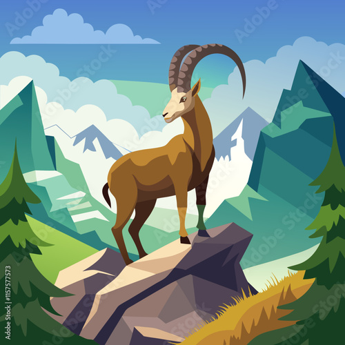 mountain goat on a rock