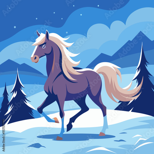 horse in winter