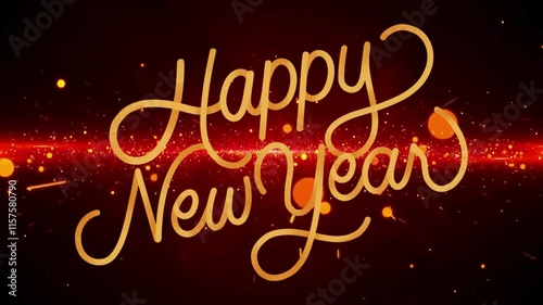  Happy New Year 2025 with fireworks visualization video