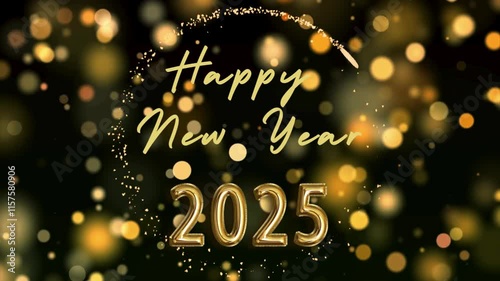  Happy New Year 2025 with fireworks visualization video