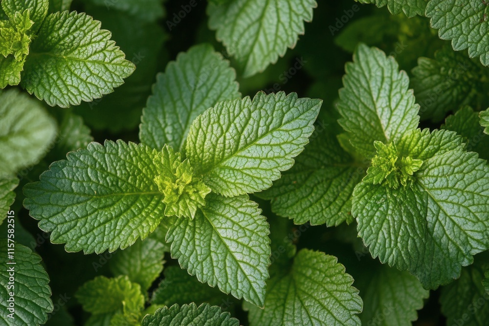Lush green leaves thriving in natural sunlight during a warm spring day Lush green leaves thriving in natural sunlight during a warm spring day