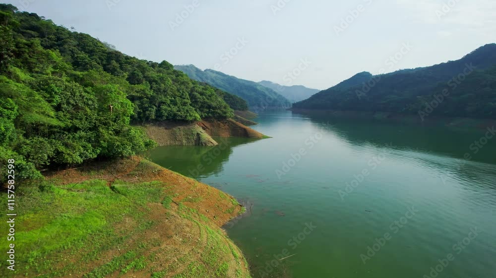 Aerial View of Tropical Forest and River - Norcasia, Colombia