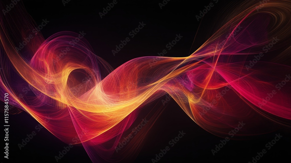 Fototapeta premium Abstract red and orange flowing wave design
