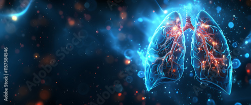 A stylized image of human lungs with glowing bronchial tubes, symbolizing the intricate structure and vital function of the respiratory system.
