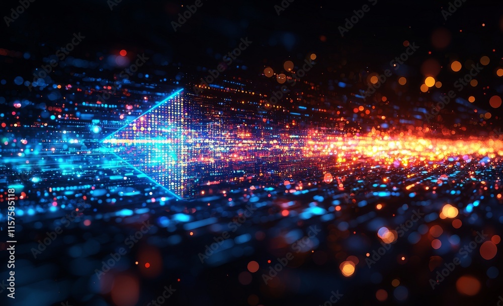 Obraz premium On a blue background, a series of upward arrows are spaced apart and linked together, representing the concept of growth and advancement.