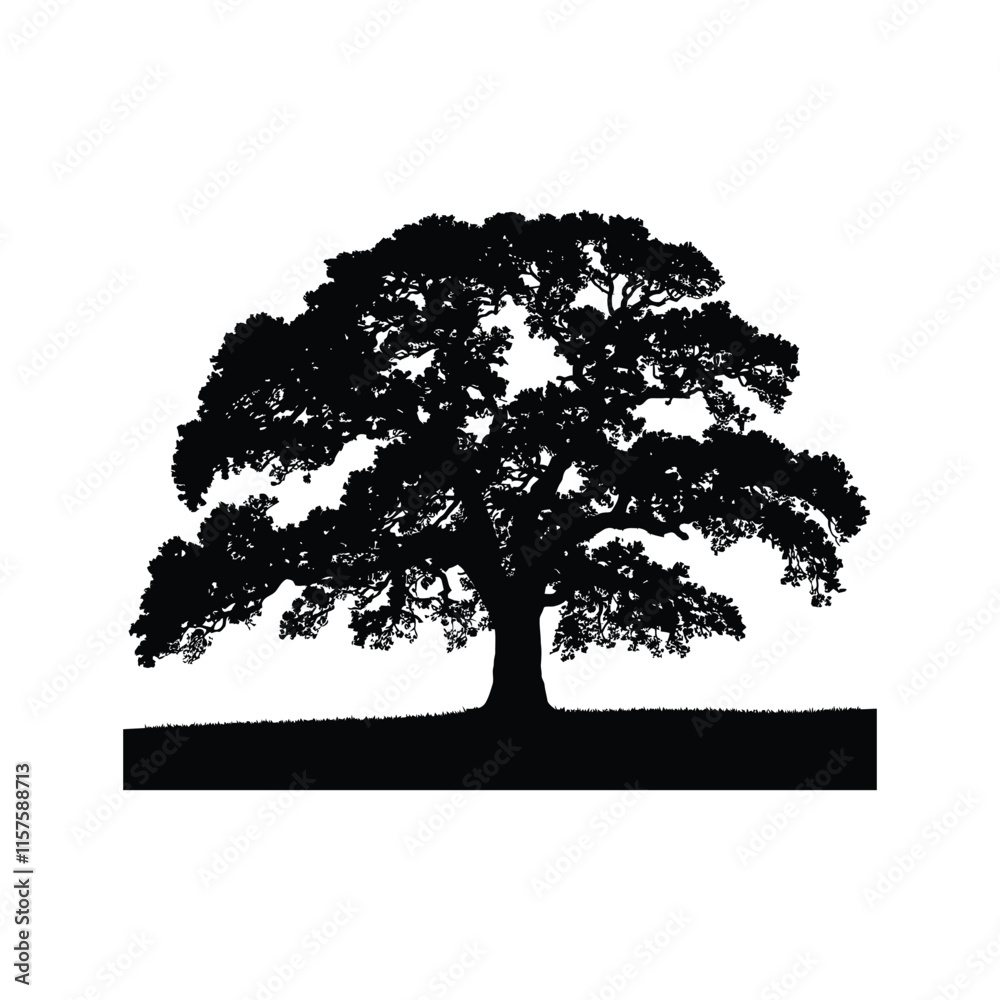 Fototapeta premium Silhouette of a Leafless Tree with Branches - Elegant Nature Vector