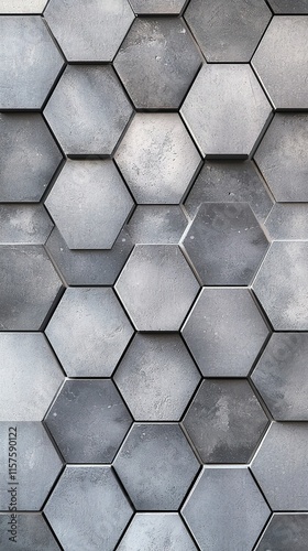 Hexagonal patterned design in metallic tones creates a modern aesthetic