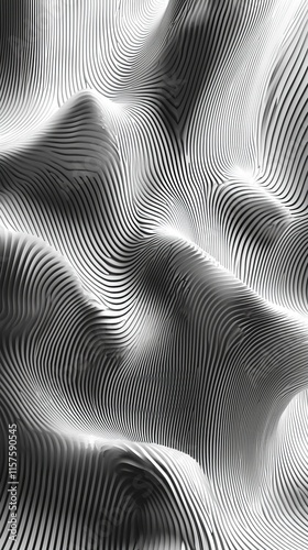 Wallpaper Mural Abstract design of flowing lines and dots creating a sense of depth and movement Torontodigital.ca