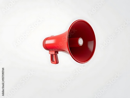 red megaphone isolated on white background photo