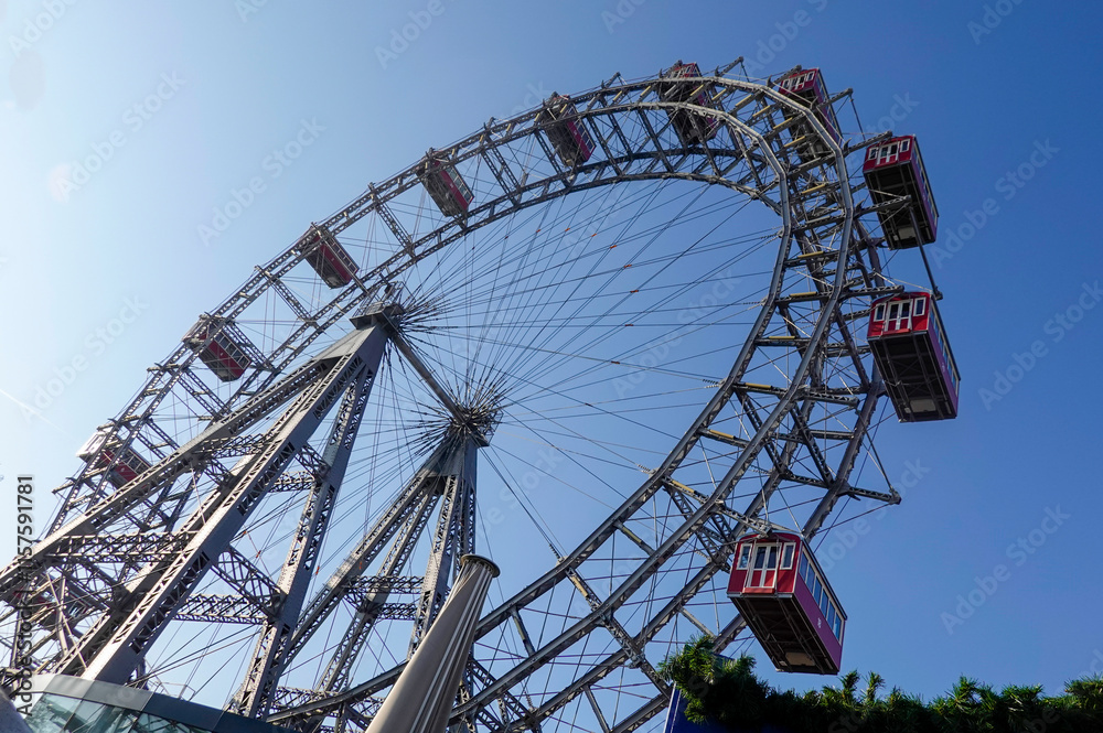 ferris wheel on a sunny day in Prater< Vienna