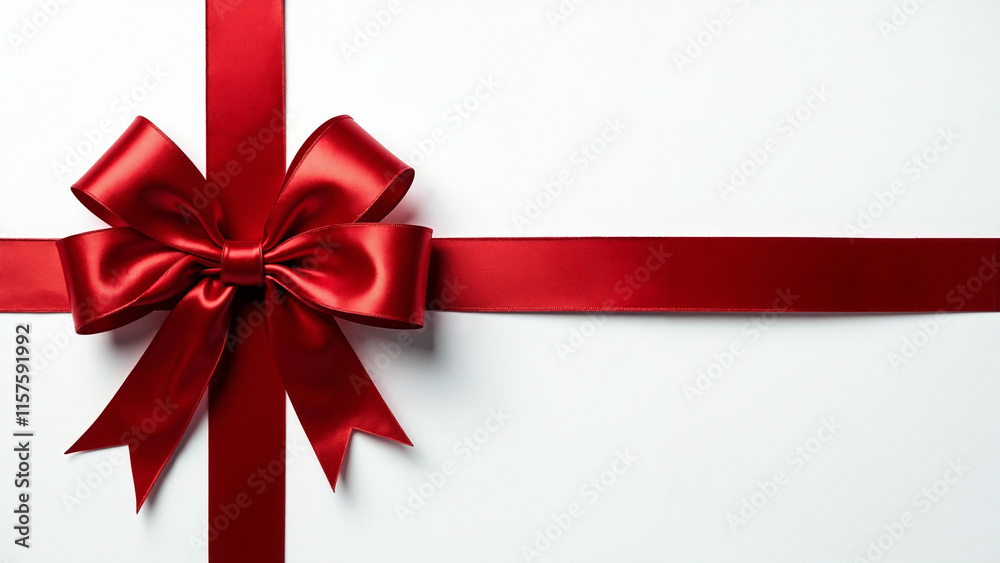 Luxurious Red Satin Bow on White: Perfect for Holiday Designs, Gift Wrapping Tutorials, and Festive Marketing Campaigns Luxurious Red Satin Bow on White: Perfect for Holiday Designs, Gift Wrapping Tutorials, and Festive Marketing Campaigns