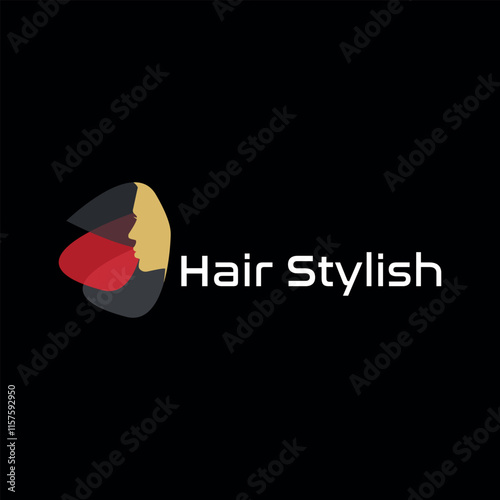 hair cutting and hair stylish logo design vector	