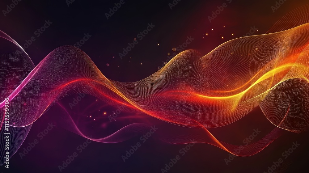 Obraz premium Abstract flowing fiery waves, vibrant red and orange colors.