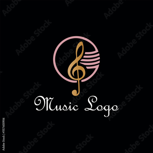 music dj entertainment logo design vector