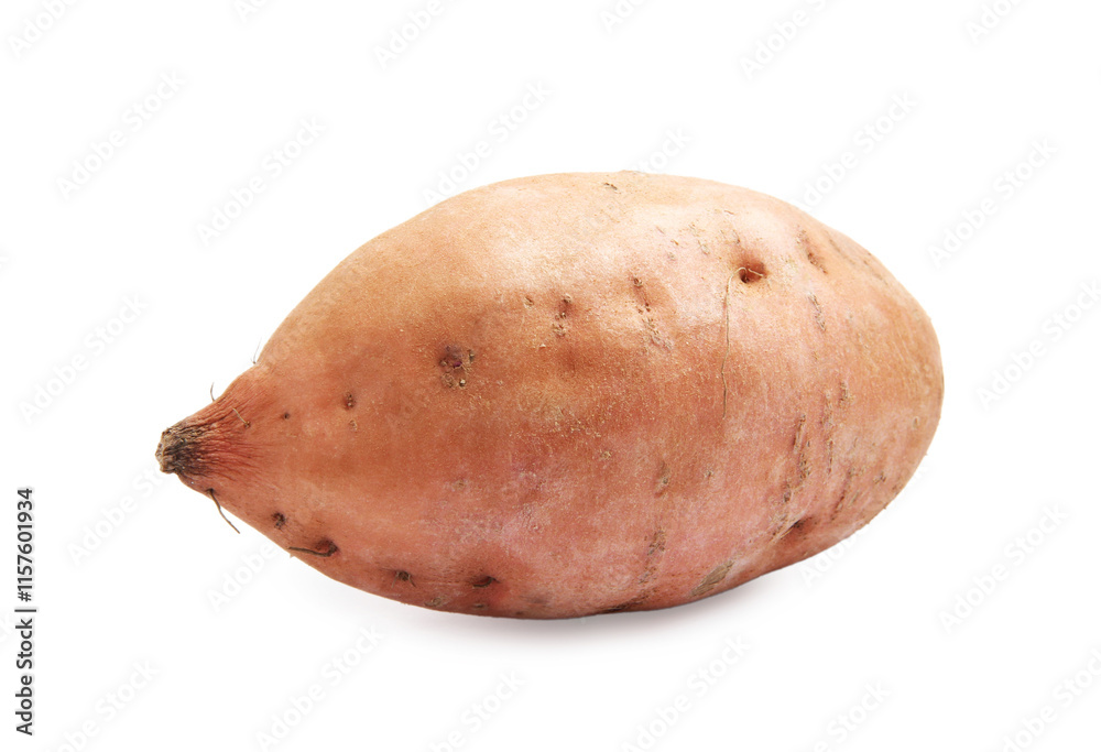 Fresh raw sweet potato isolated on white Fresh raw sweet potato isolated on white