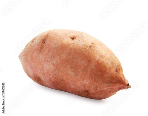 Fresh raw sweet potato isolated on white