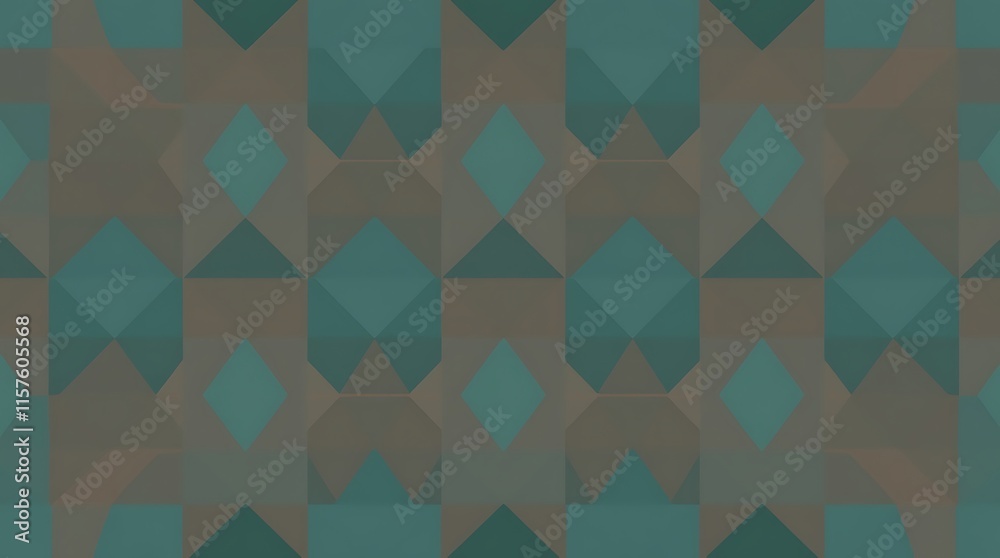 Fototapeta premium Geometric Teal and Brown Abstract Pattern 