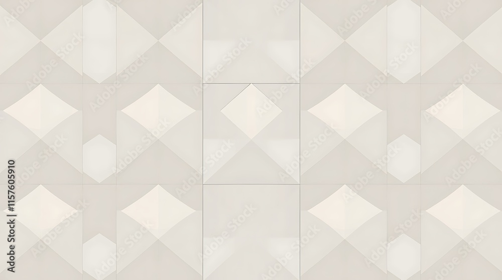 Obraz premium Geometric Abstract Pattern: A minimalist and elegant pattern of overlapping diamonds in soft gray and white hues, evoking a sense of modern sophistication and understated elegance. 