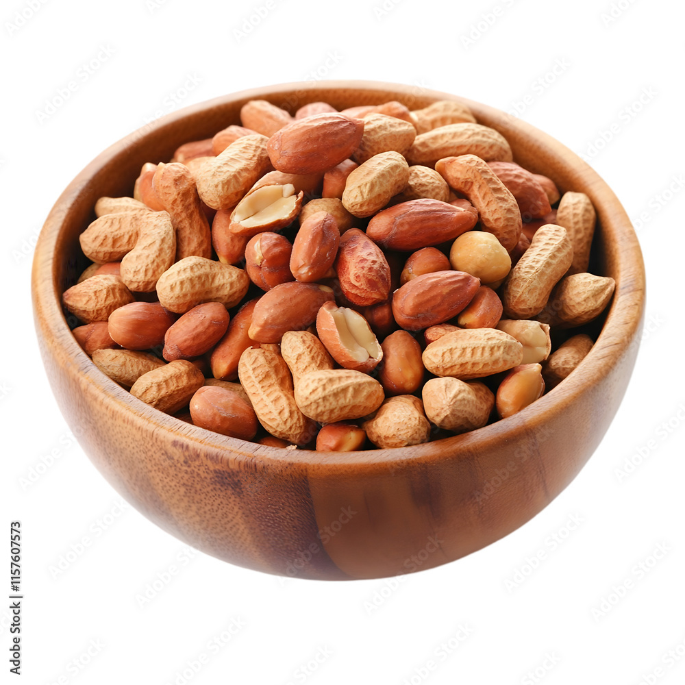 Roasted Peanuts in Wooden Bowl Snack Food Healthy Eating Nuts Delicious Brown Shelle Roasted Peanuts in Wooden Bowl Snack Food Healthy Eating Nuts Delicious Brown Shelle