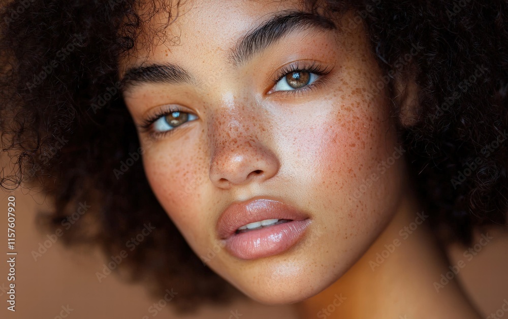 A stunning close-up portrait of a young woman with flawless skin, natural makeup, and soft lighting, taken with a professional DSLR camera and magazine-grade color correction A stunning close-up portrait of a young woman with flawless skin, natural makeup, and soft lighting, taken with a professional DSLR camera and magazine-grade color correction